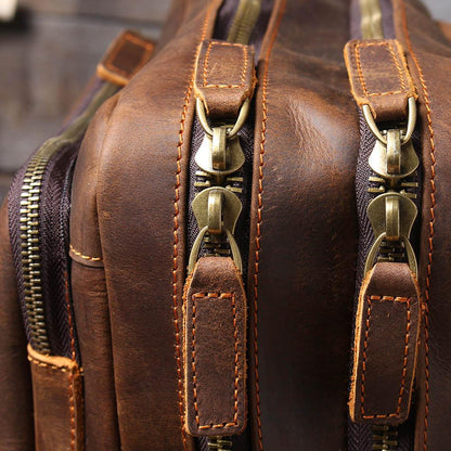 Genuine Leather Travel Backpack – Retro Vintage Rucksack