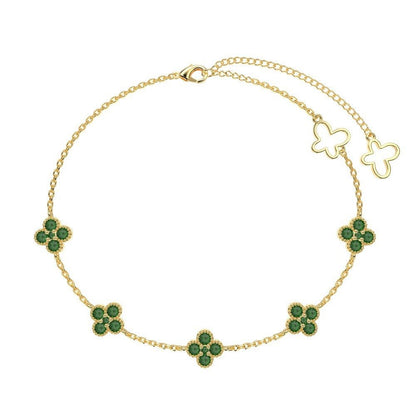 Sophie Lucky Charm Bracelet – 925 Sterling Silver Clover Charm Bracelet
