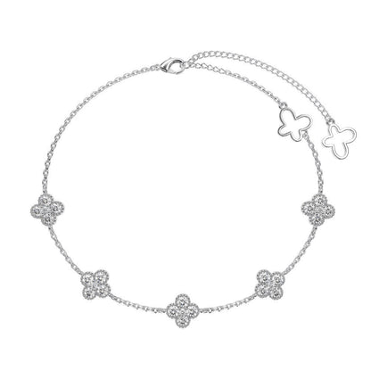 Sophie Lucky Charm Bracelet – 925 Sterling Silver Clover Charm Bracelet