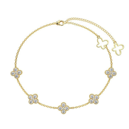 Sophie Lucky Charm Bracelet – 925 Sterling Silver Clover Charm Bracelet