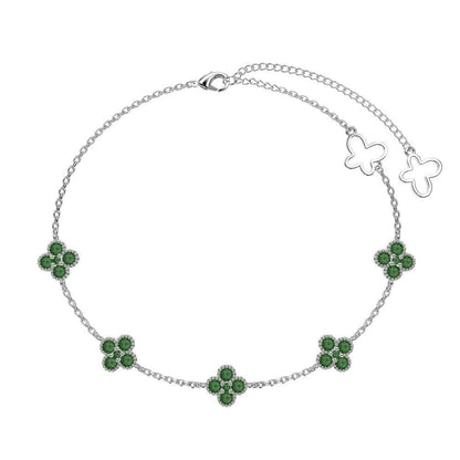Sophie Lucky Charm Bracelet – 925 Sterling Silver Clover Charm Bracelet
