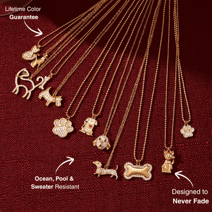 Loyal Hound Charm Necklace – Sparkling Dog Silhouette Pendant