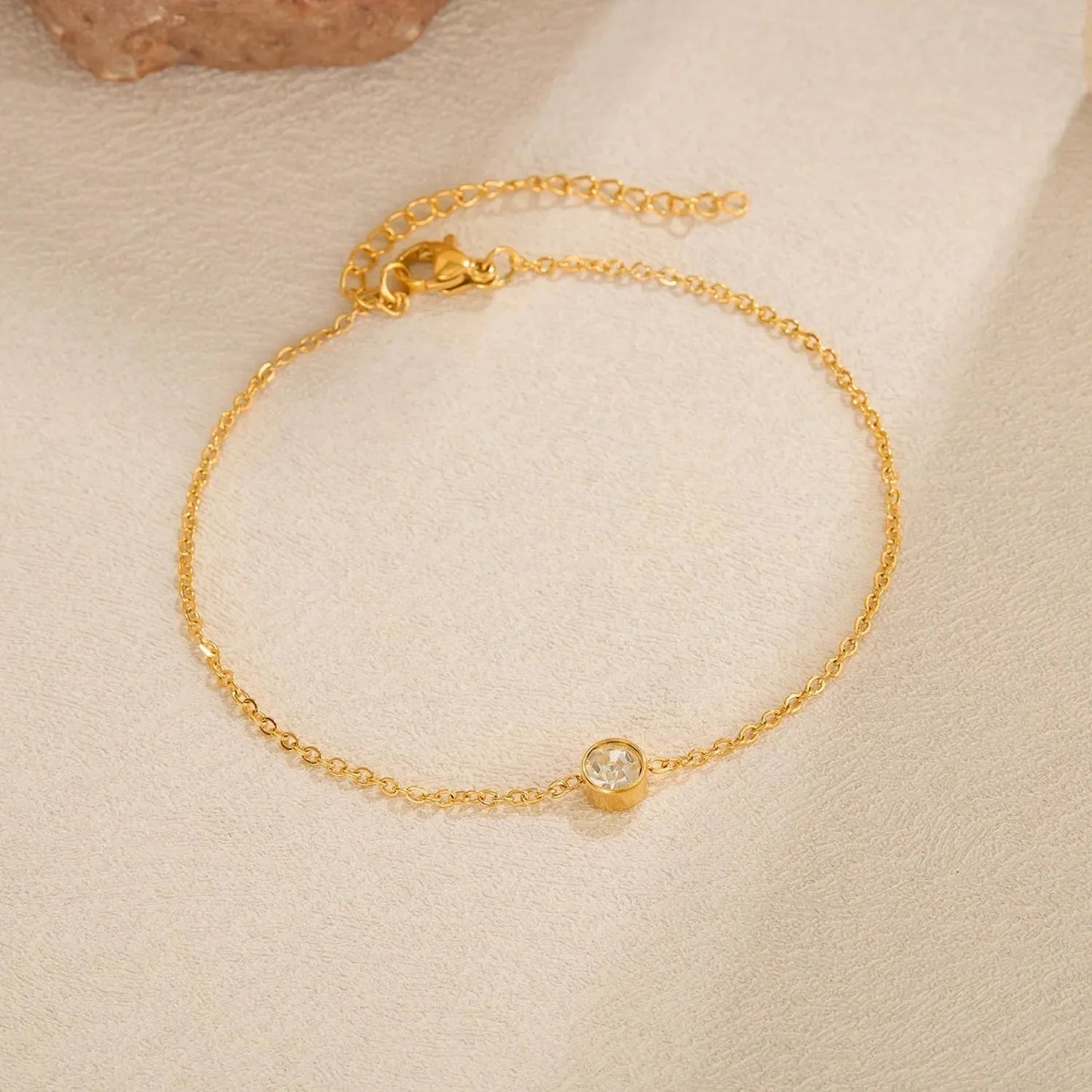 Sylvie glimmer dainty gold anklet – 18K ankle bracelet