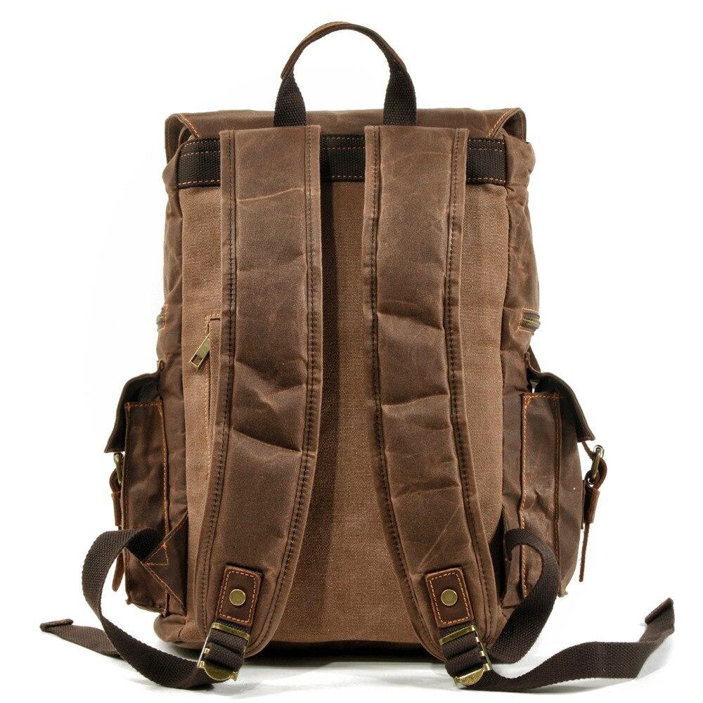 Waxed Canvas & Genuine Leather Rucksack – Large 20L Backpack | Brian