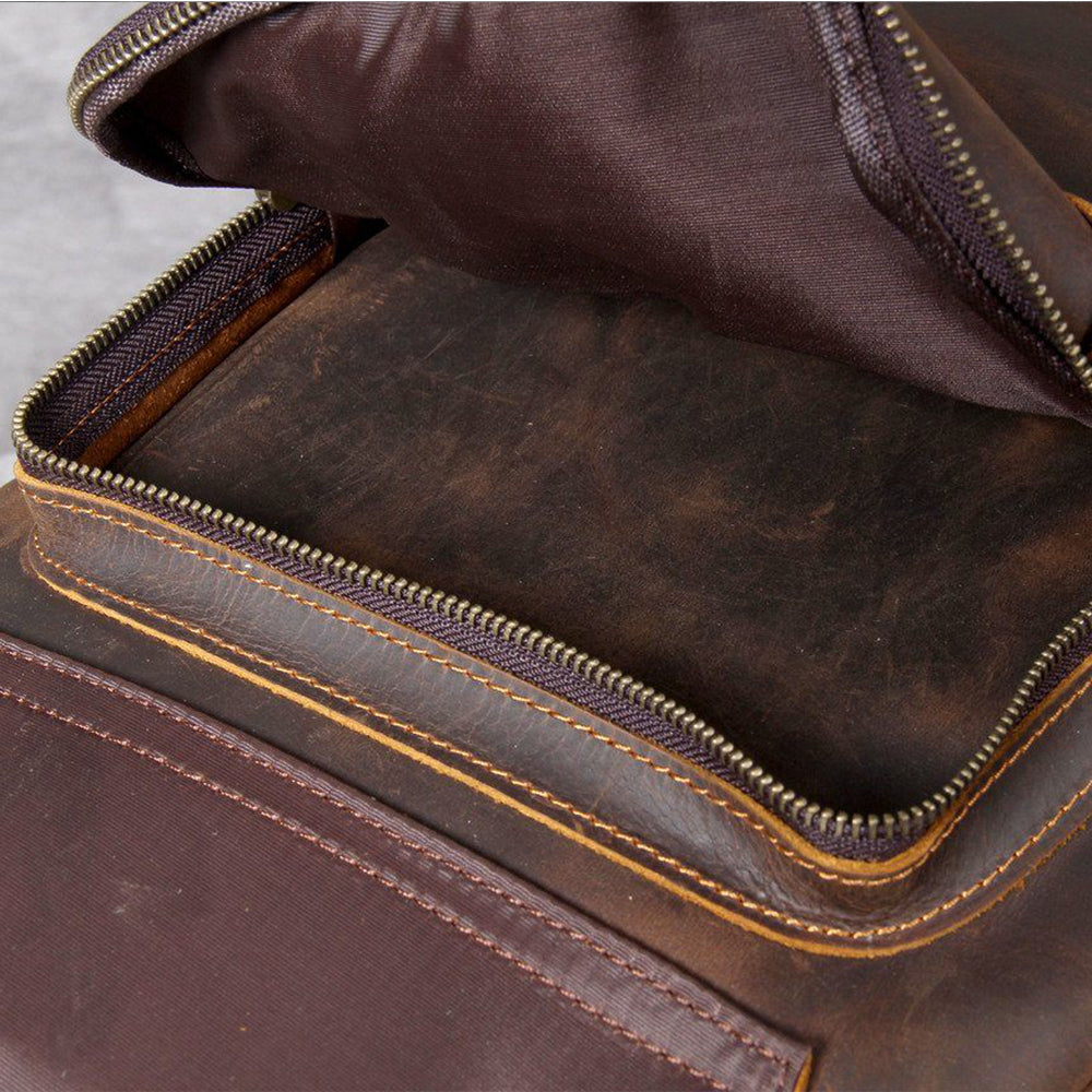 Genuine Leather Backpack – Premium Tan Vintage Rucksack | Jason