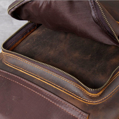 Genuine Leather Backpack – Premium Tan Vintage Rucksack | Jason