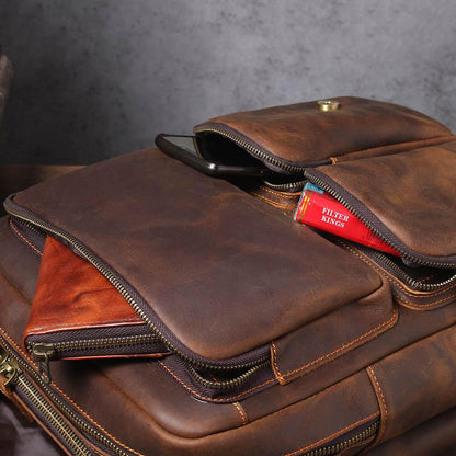 Genuine Leather Travel Backpack – Retro Vintage Rucksack | Robert
