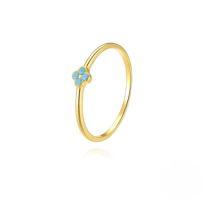 Teya Aqua Ring – 925 Sterling Silver Turquoise Crystal Ring