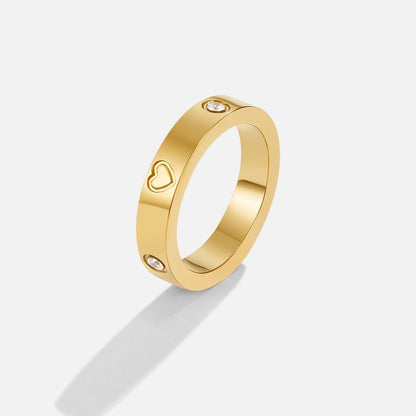 Thalia Heart Ring – 18K Gold Crystal Heart Ring