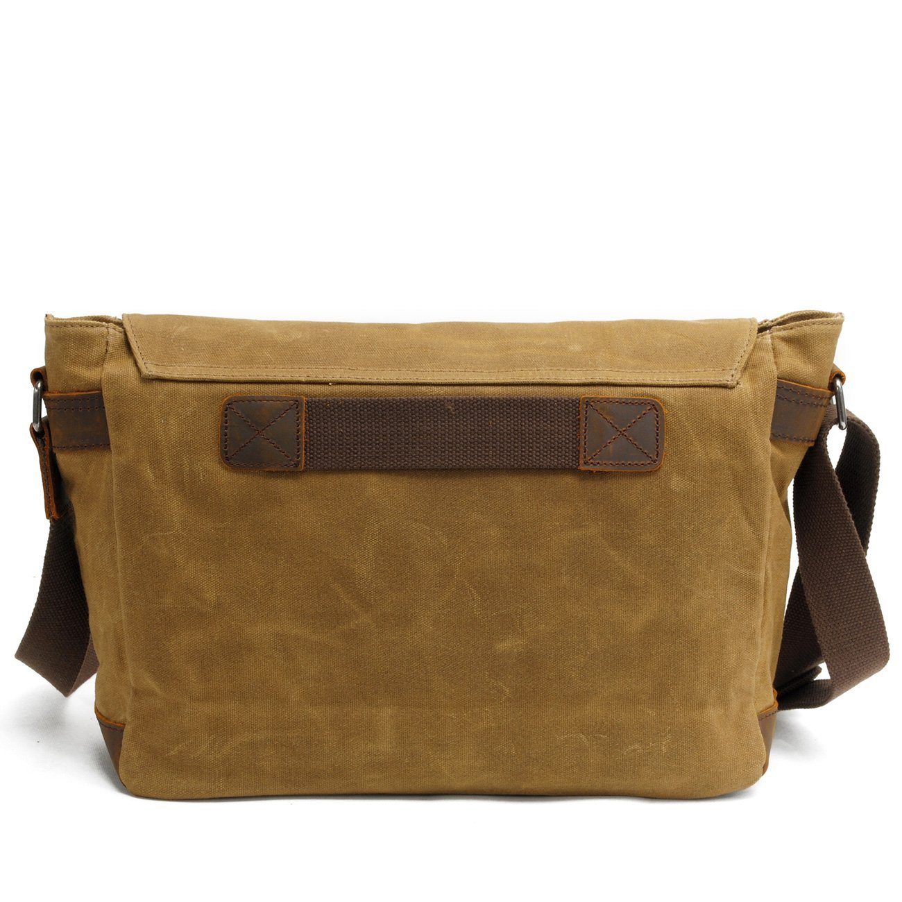 Waxed Canvas & Genuine Leather Messenger Bag – Men's Crossbody Shoulder Bag | Joshua
