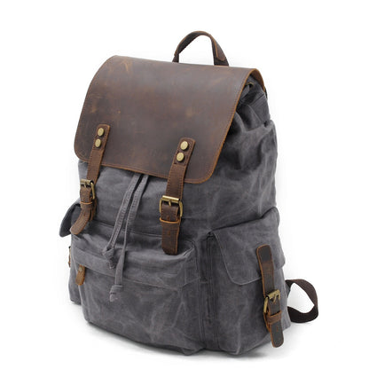 Waxed Canvas & Genuine Leather Backpack – 27L Vintage Rucksack | Jacob
