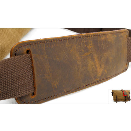 Waxed Canvas & Genuine Leather Messenger Bag – Men's Crossbody Shoulder Bag | Joshua