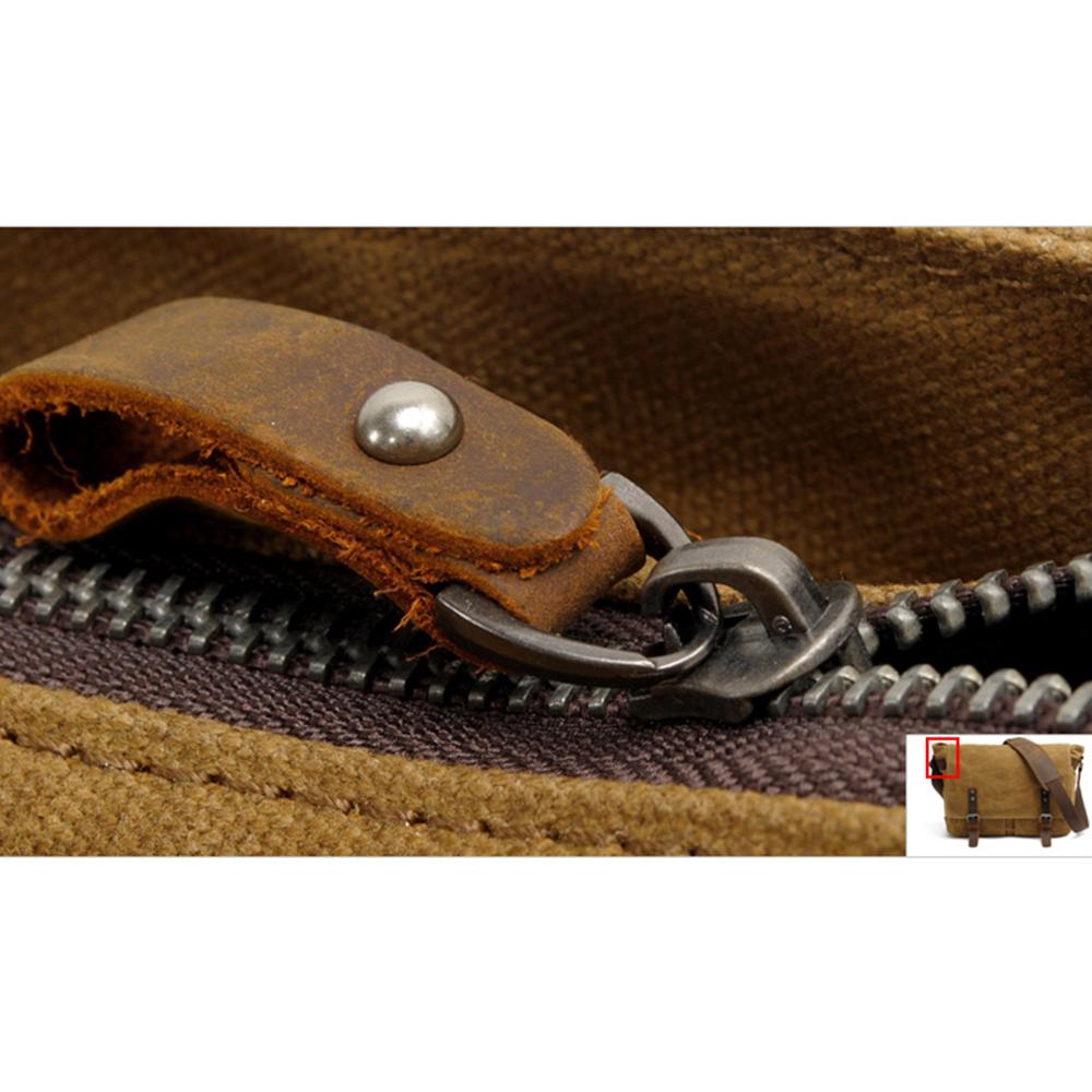 Waxed Canvas & Genuine Leather Messenger Bag – Men's Crossbody Shoulder Bag | Joshua