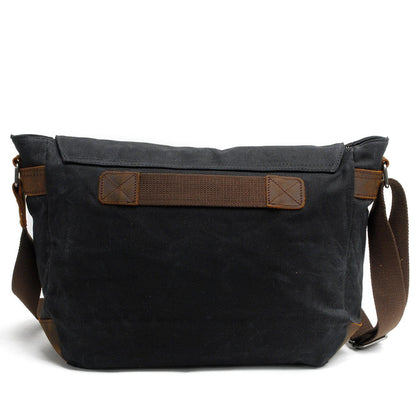 Waxed Canvas & Genuine Leather Messenger Bag – Men's Crossbody Shoulder Bag | Joshua