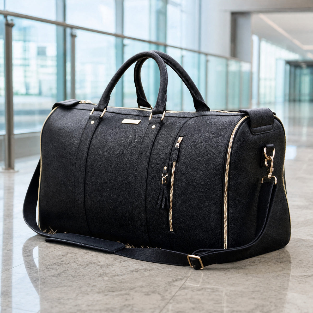 Charcoal cabin bag, Classic, in an airport terminal