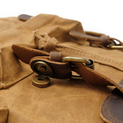 Waxed Canvas & Genuine Leather Backpack – 27L Vintage Rucksack | Jacob