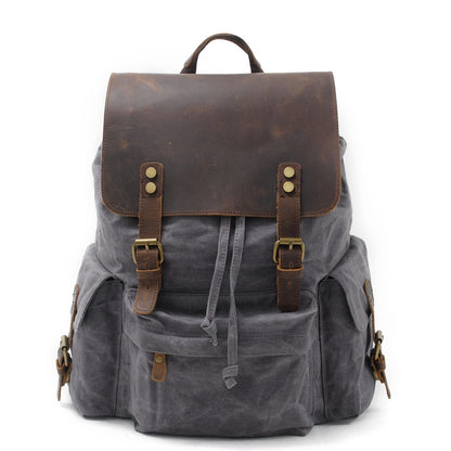 Waxed Canvas & Genuine Leather Backpack – 27L Vintage Rucksack | Jacob