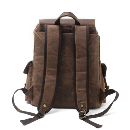 Waxed Canvas & Genuine Leather Backpack – 27L Vintage Rucksack | Jacob