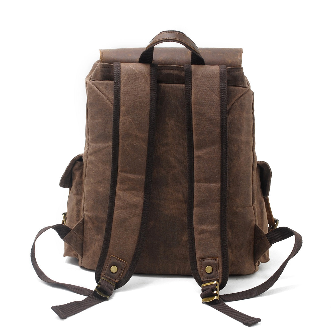 Waxed Canvas & Genuine Leather Backpack – 27L Vintage Rucksack