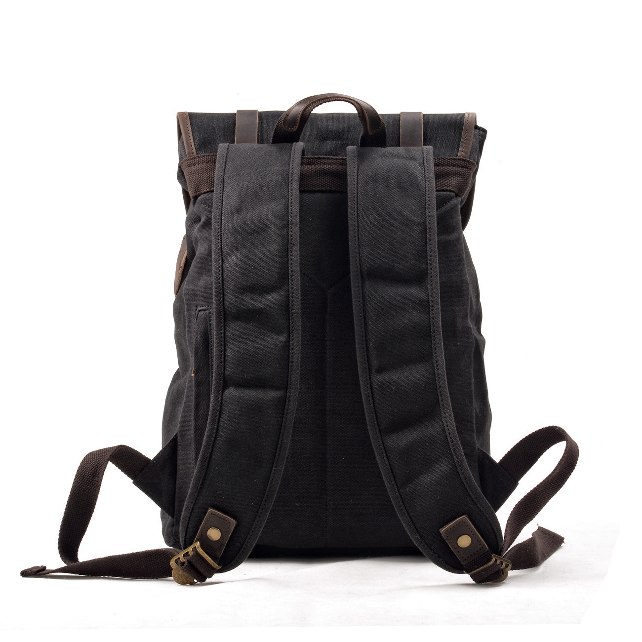 Waxed Canvas & Genuine Leather Travel Backpack – Vintage Rucksack