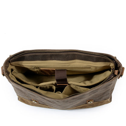 Waterproof Waxed Canvas & Genuine Leather Shoulder Bag – Men's Laptop Messenger Bag | Jack