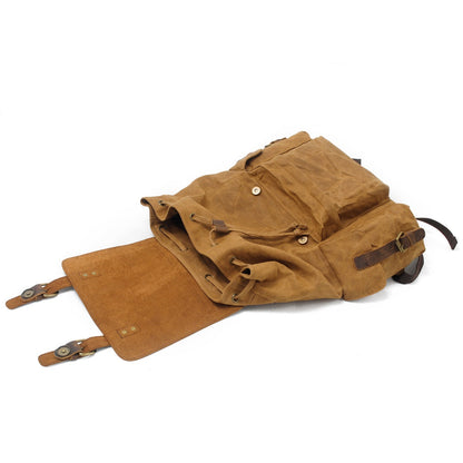 Waxed Canvas & Genuine Leather Backpack – 27L Vintage Rucksack | Jacob