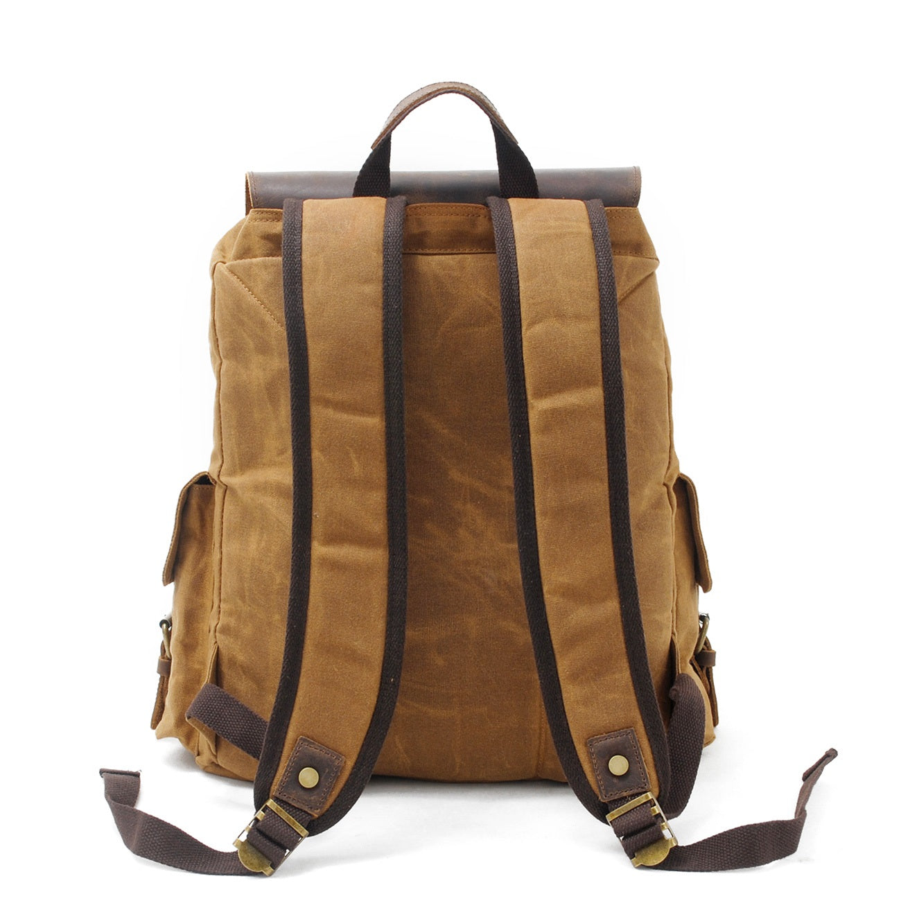Waxed Canvas & Genuine Leather Backpack – 27L Vintage Rucksack