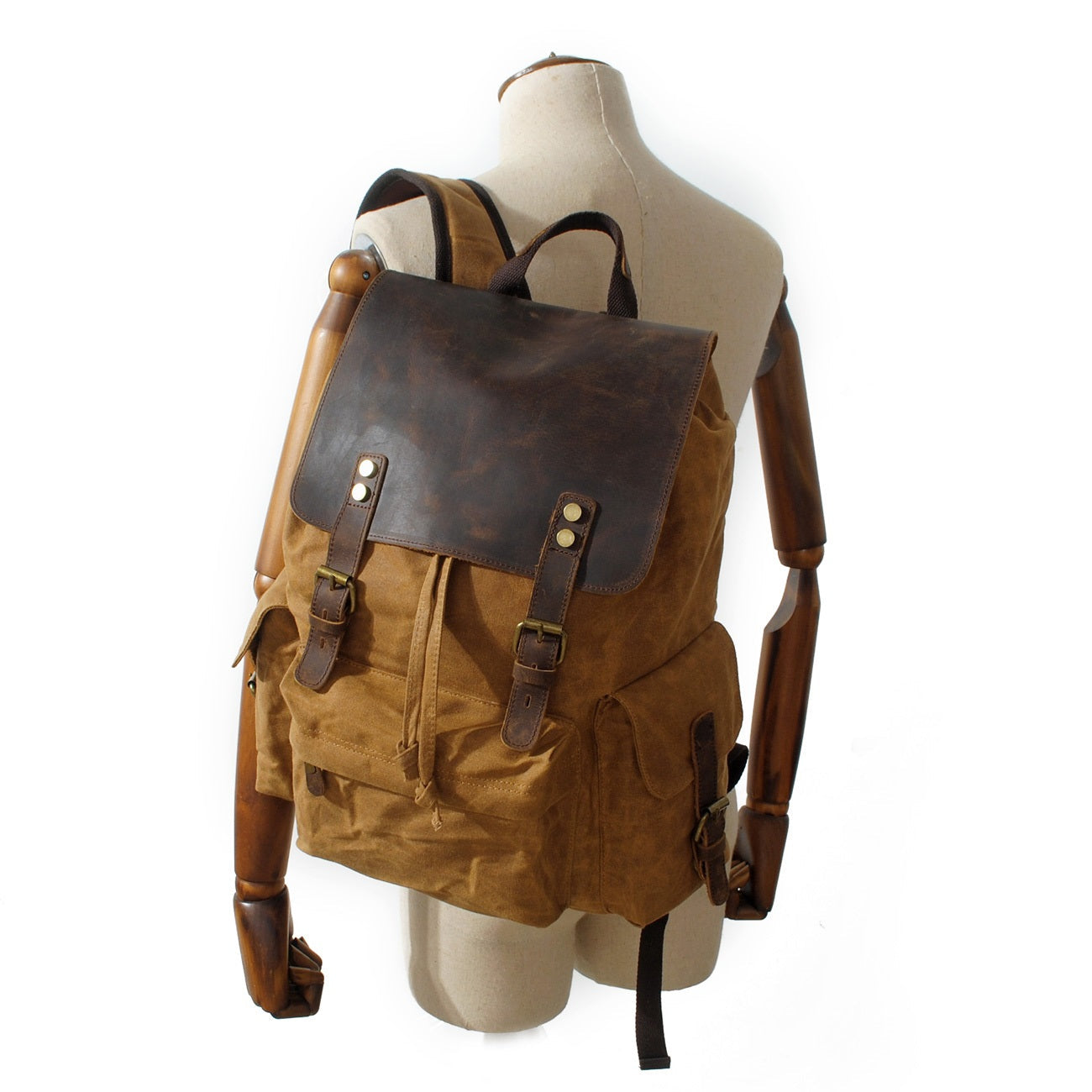 Waxed Canvas & Genuine Leather Backpack – 27L Vintage Rucksack | Jacob