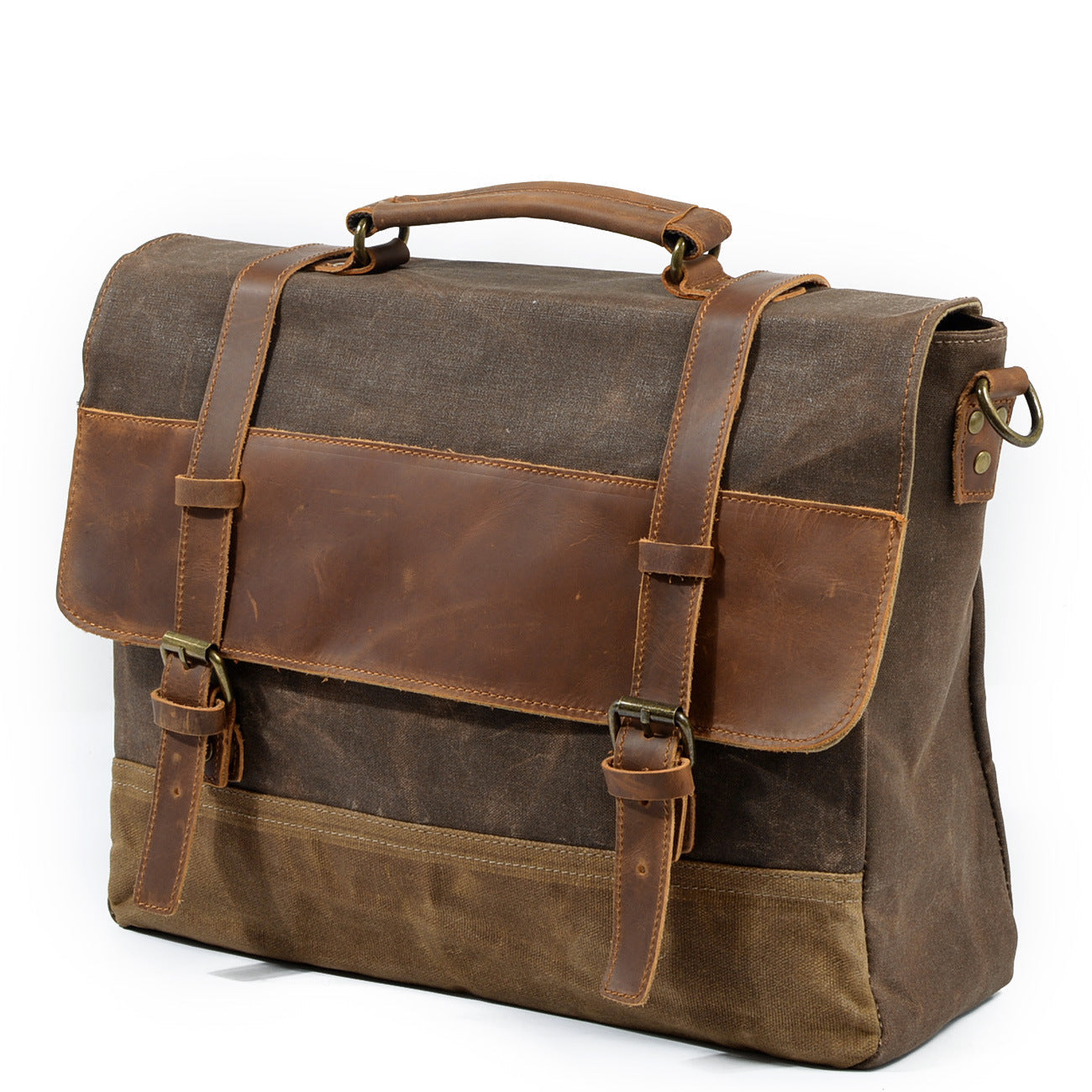 Waterproof Waxed Canvas & Genuine Leather Shoulder Bag – Men's Laptop Messenger Bag | Jack