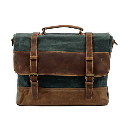 Waterproof Waxed Canvas & Genuine Leather Shoulder Bag – Men's Laptop Messenger Bag | Jack
