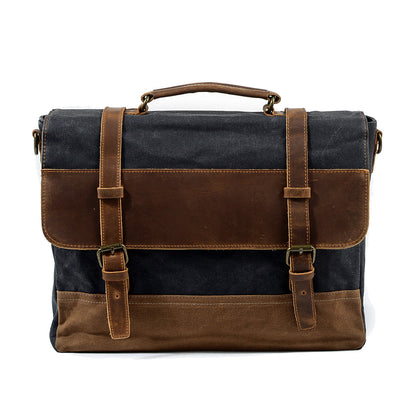 Waterproof Waxed Canvas & Genuine Leather Shoulder Bag – Men's Laptop Messenger Bag | Jack