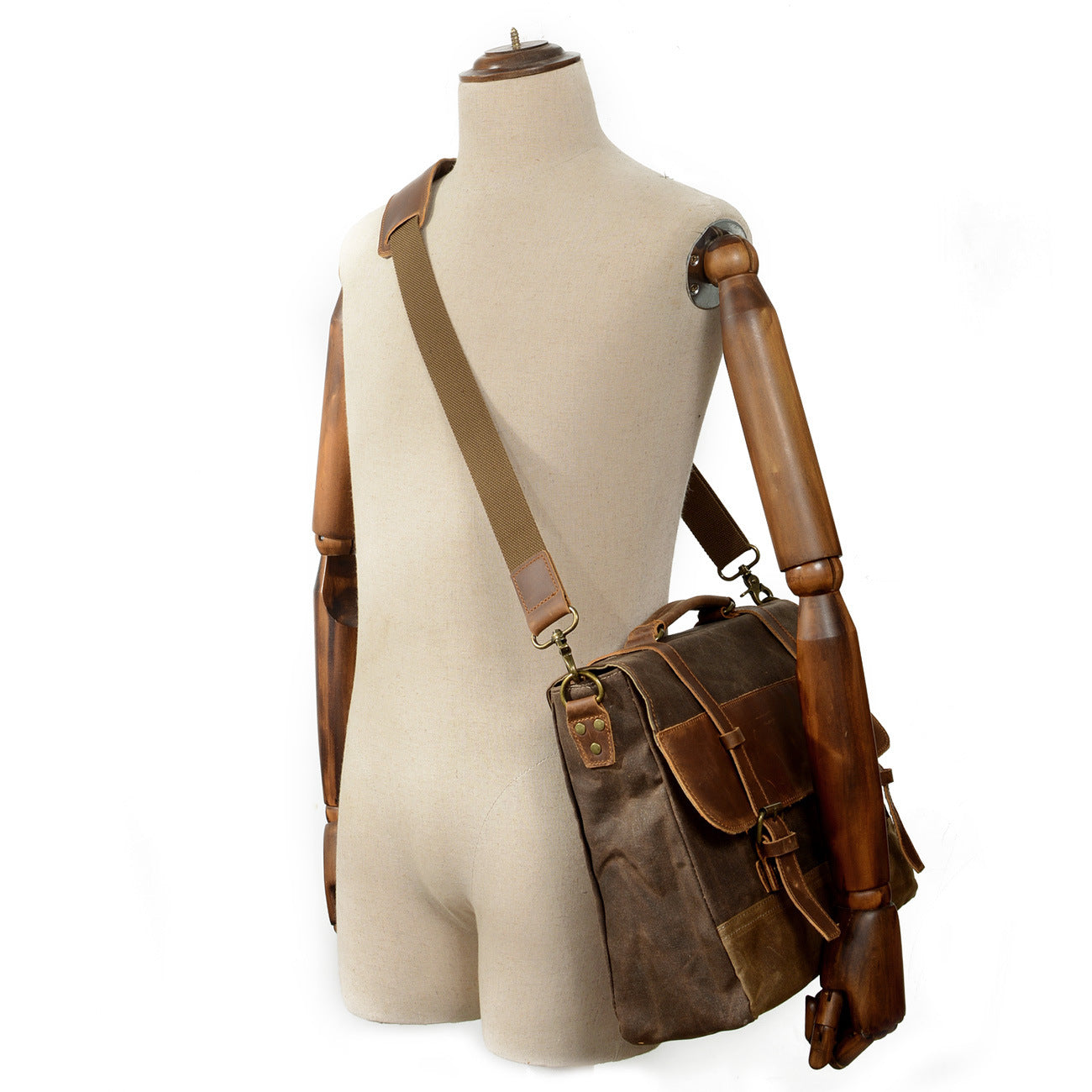 Waterproof Waxed Canvas & Genuine Leather Shoulder Bag – Men's Laptop Messenger Bag | Jack