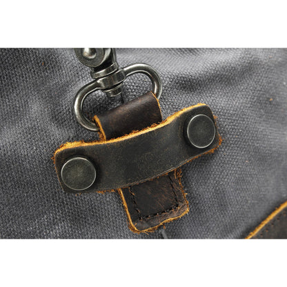 Waxed Canvas & Genuine Leather Travel Bag – 38L Duffle Weekender