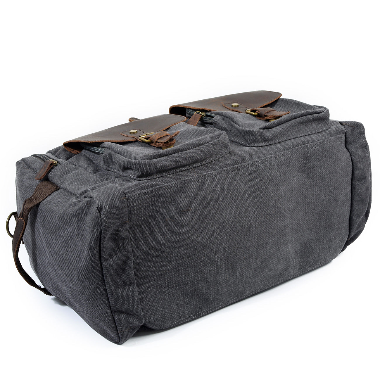 Waxed Canvas & Genuine Leather Duffle Bag – Men's Weekender Travel Bag