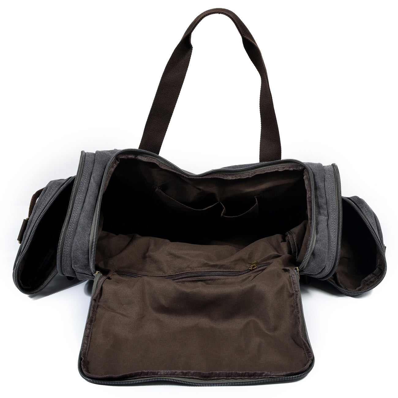 Waxed Canvas & Genuine Leather Duffle Bag – Men's Weekender Travel Bag