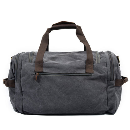 Waxed Canvas & Genuine Leather Duffle Bag – Men's Weekender Travel Bag