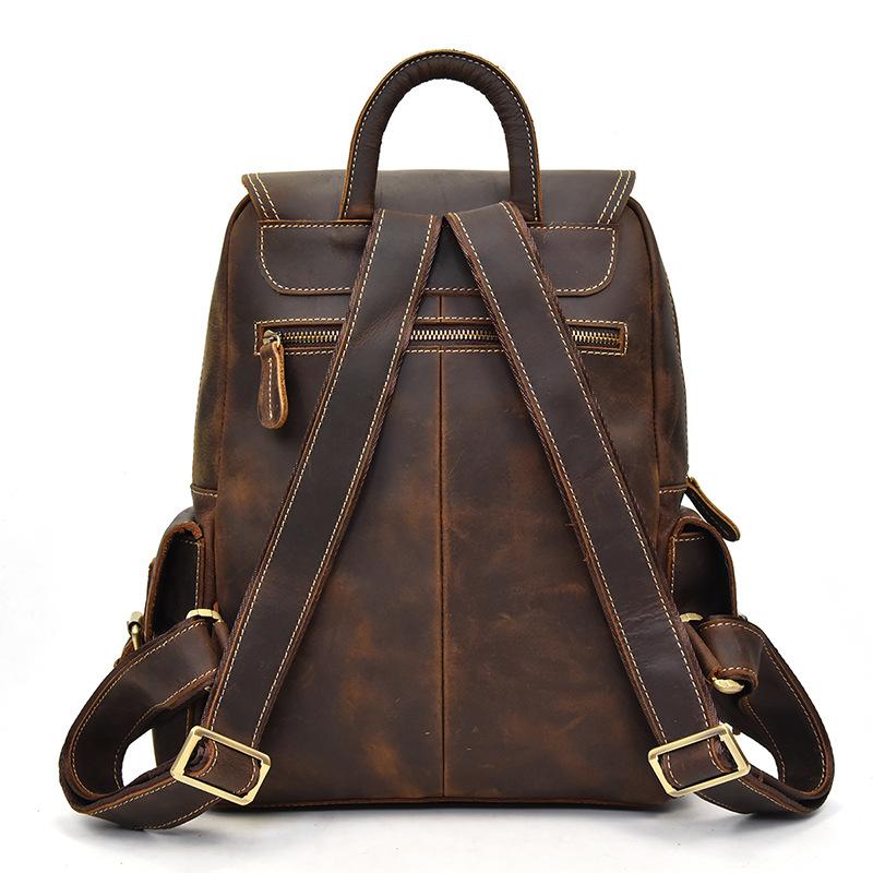 Waterproof Genuine Leather Backpack for Women – Vintage Rucksack