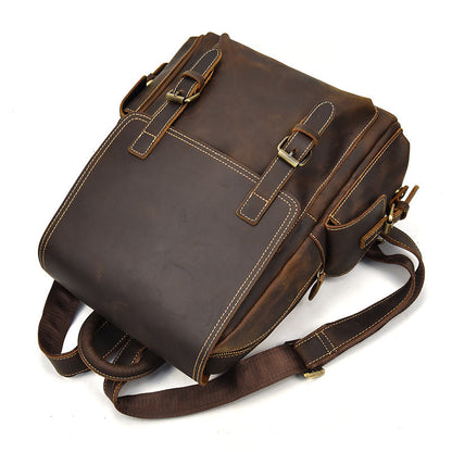 Waterproof Genuine Leather Backpack for Women – Vintage Rucksack