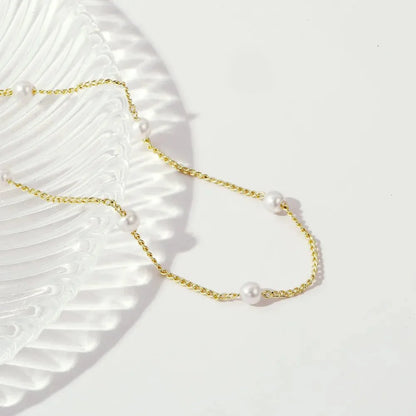 Rhea freshwater pearl anklet – 18K gold ankle bracelet