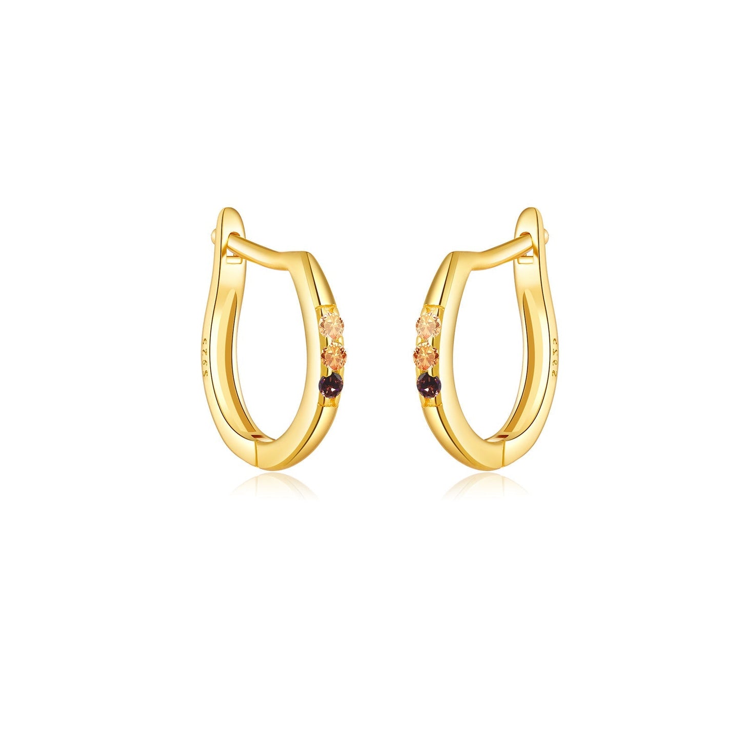 Zara Mini Huggies – 925 Sterling Silver Crystal Huggie Hoop Earrings