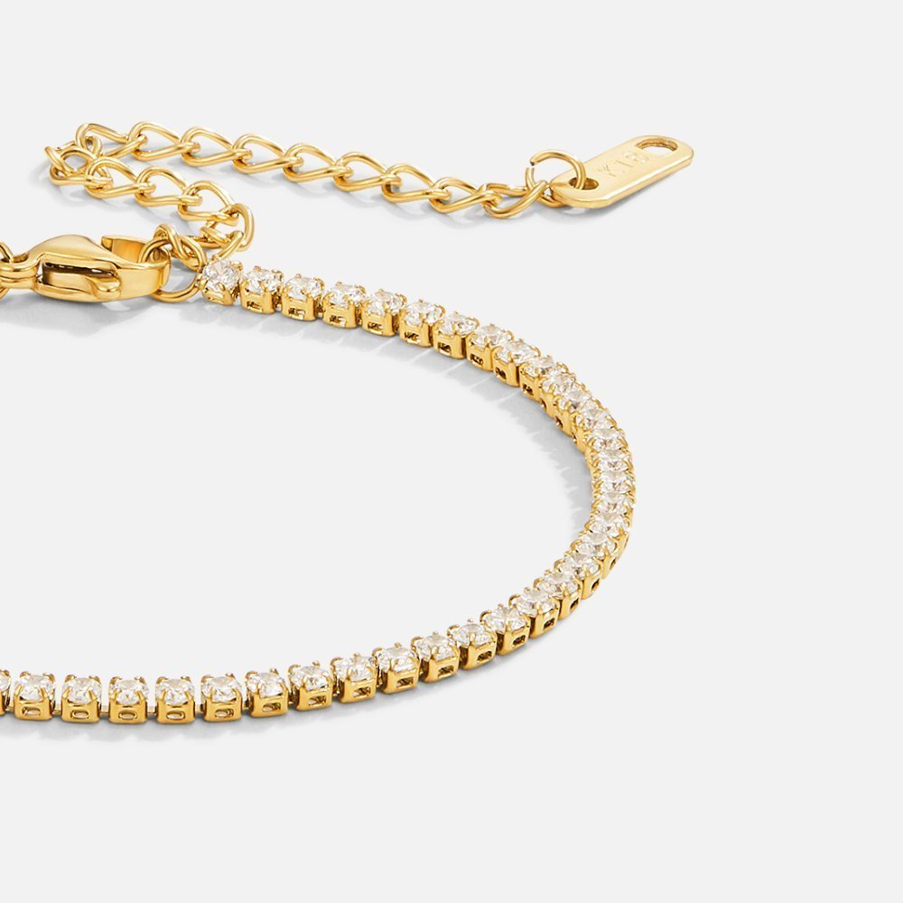 Zaria Tennis Bracelet – 18K Gold Waterproof Everyday Bracelet